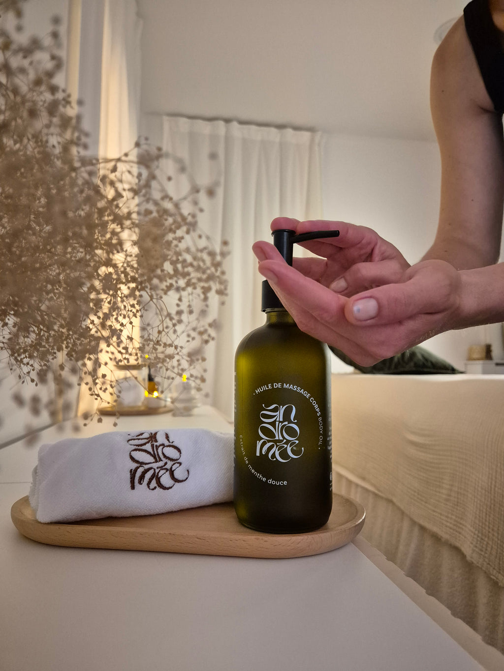 Huile de massage corps à la menthe douce "nanah" - 500ml